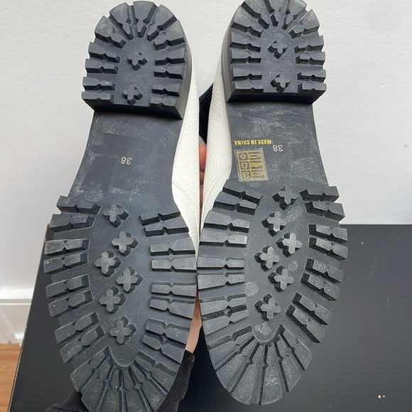 SENSO Jackson ankle boots white combat lace up leather US7 - Picture 8 of 12